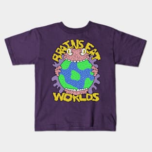 Brains Eat Worlds Kids T-Shirt